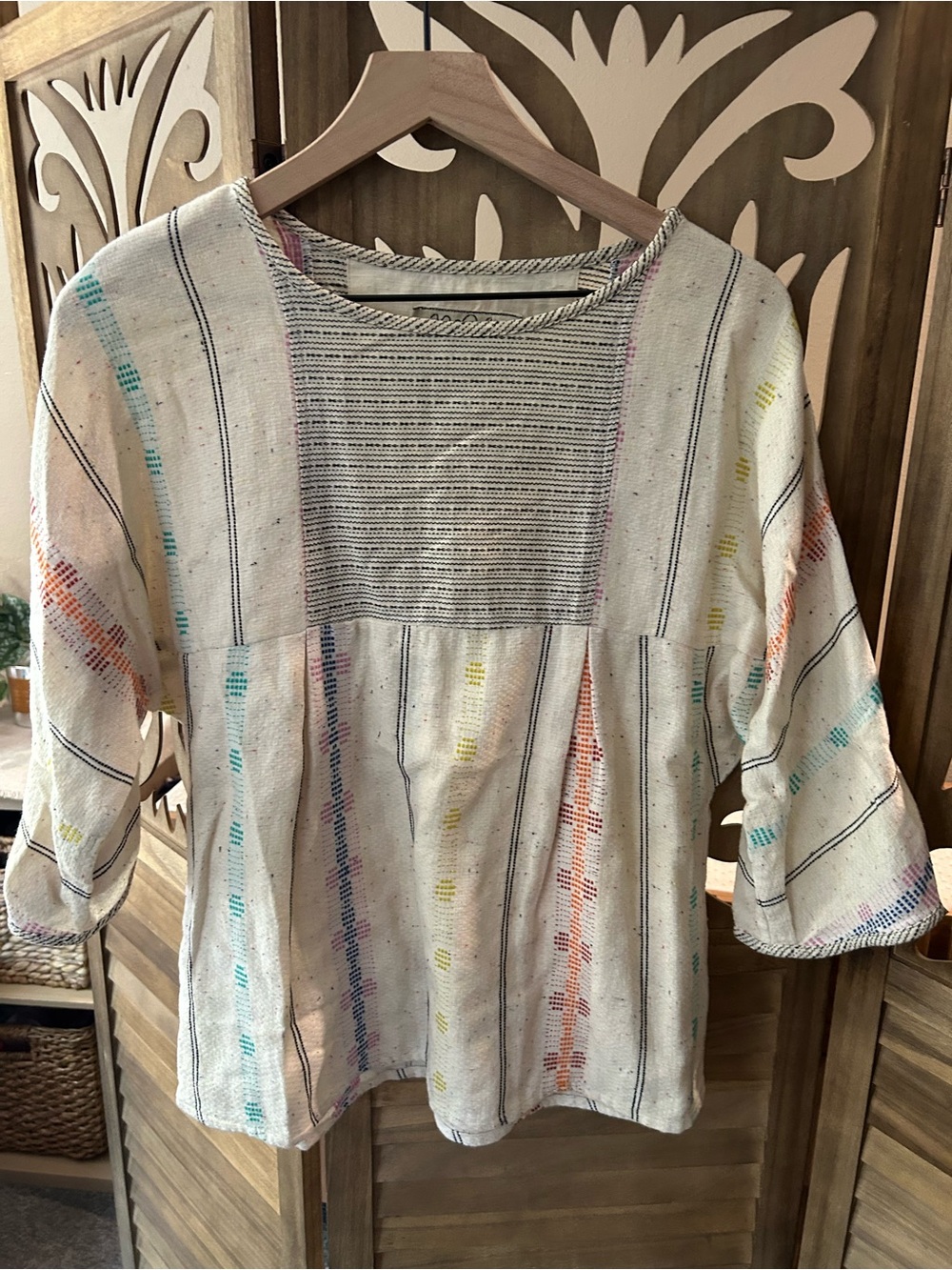 Ace & Jig Embroidered 3/4 Sleeve Top